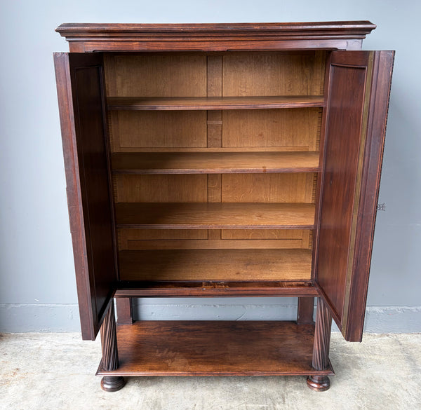 Large Antique French Gothic Revival Cabinet Highly Carved in Walnut Wood