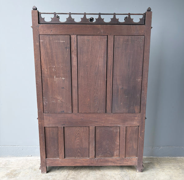 Antique French Gothic Hall Tree/Hall Stand/Coat/Hat Rack in Solid Chestnut Wood