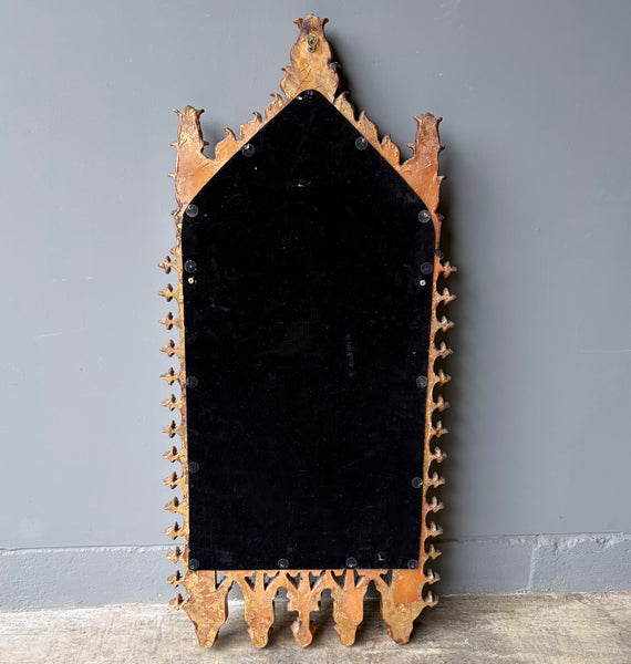 56" Tall French Gothic Revival Reproduction Gilded Wall/Hanging Mirror
