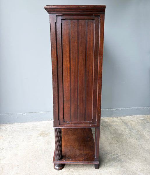 Large Antique French Gothic Revival Cabinet Highly Carved in Walnut Wood