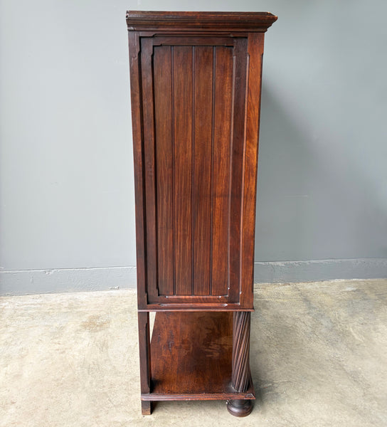 Large Antique French Gothic Revival Cabinet Highly Carved in Walnut Wood