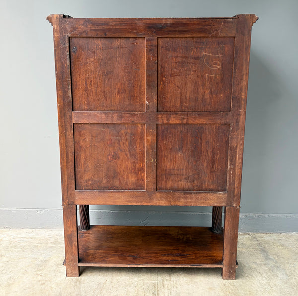 Large Antique French Gothic Revival Cabinet Highly Carved in Walnut Wood