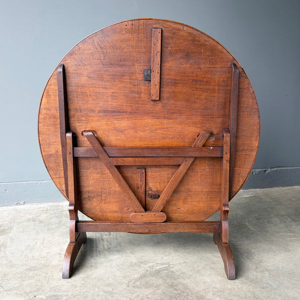 XL Antique French Solid Oak and Pine Rustic Wood Wine Tasting Table w/Tilt Top