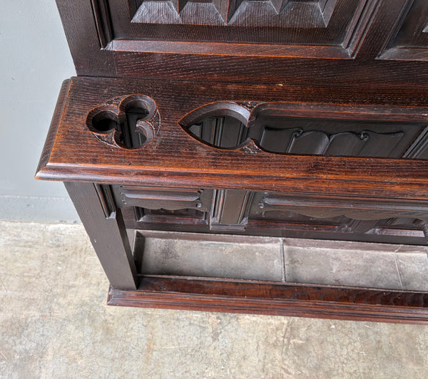 Antique French Gothic Hall Tree/Hall Stand/Coat/Hat Rack in Solid Chestnut Wood