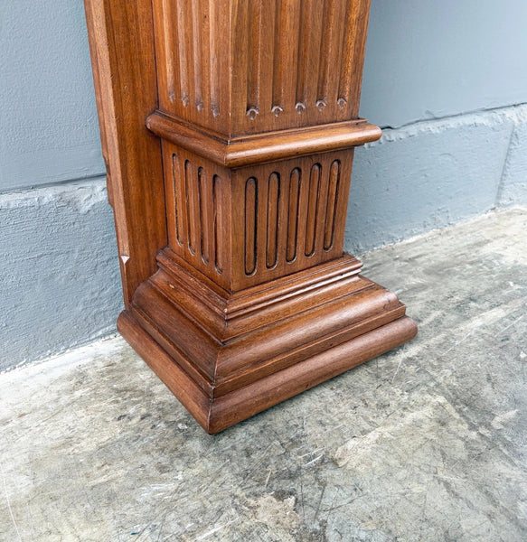 Antique French Donation Box Christianity with Angel Carvings in Solid Mahogany