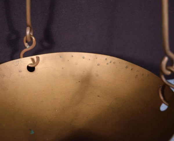 Late 1800's Antique French Brass Pan Balance Beam Scale