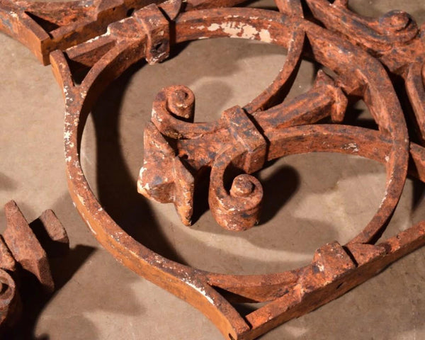 Set of 7 Matching 20" Tall French Cast Iron Panels/Fence Ornament "Fleur De Lis"