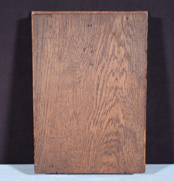 12" Tall Antique French Solid Oak Wood Hand Carved Portrait Profile of a Man