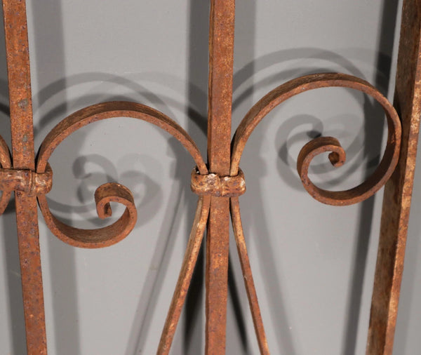 56" Tall Antique French Iron Decorative Window Panel/Fence/Gate Late 1800's