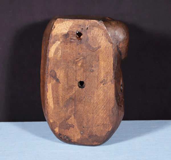 11" Tall Large Vintage Decorative Highly Carved Face/Head in Solid Oak Wood