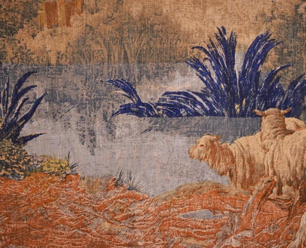 8 Foot Wide Vintage French Hanging Tapestry After Francoise Boucher's "The Nest"