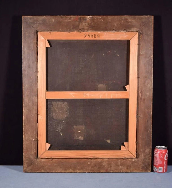 Antique Framed Oil on Canvas Painting of The Shroud Of Turin/Holy Shroud/Jesus