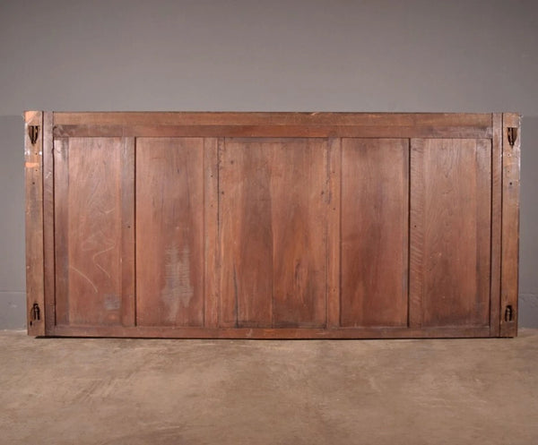 88" Wide Antique French Panel/King Size Headboard in Solid Walnut w/Knight