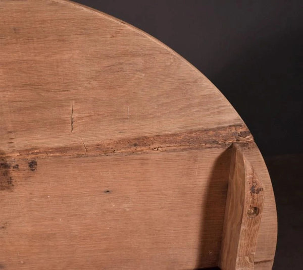 Antique French Solid Oak Rustic Wood Wine Tasting Table Tilt Top