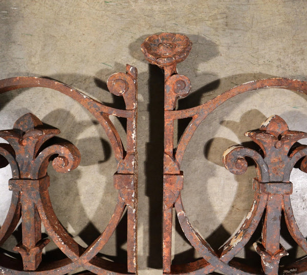 Set of 7 Matching 23" Tall French Cast Iron Panels/Fence Ornament "Fleur De Lis"