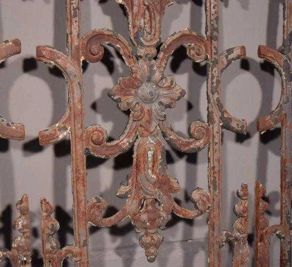 Set of 6 Matching 33" Tall French Cast Iron Panels/Fence/Window Grilles
