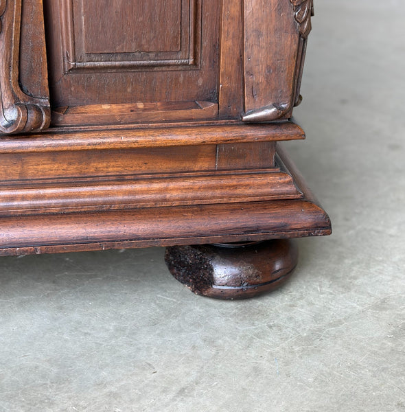 Antique French Renaissance Chest/Trunk/Sideboard Solid Walnut Detailed Carvings