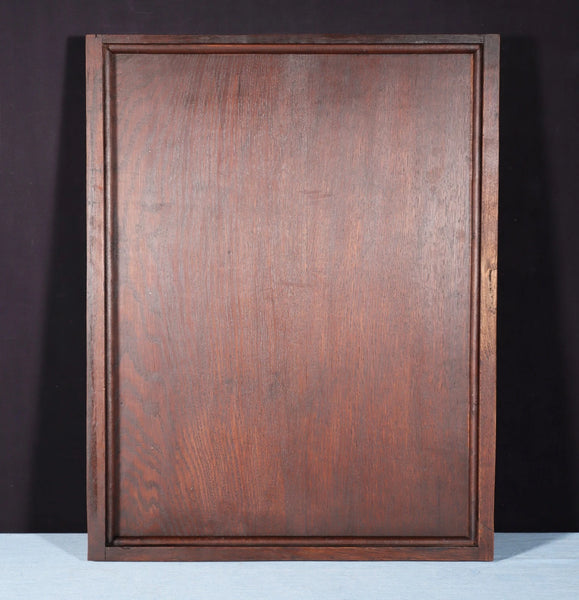 24" Tall French Antique Solid Oak Panel Highly Carved Hunting Theme with Fish