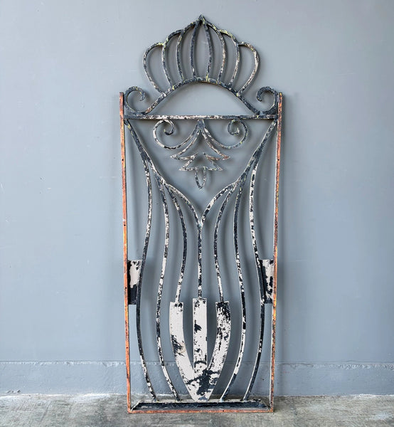 69" Tall Large French Vintage Iron Gate/Window Grille Panel Salvage