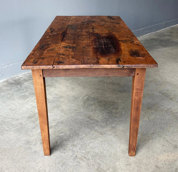 Rustic French Dining Table/Farm Work Table/Desk in Solid Oak and Chestnut Wood