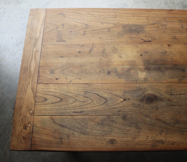 Antique French Dining Table/Farm Table/Desk in Solid Chestnut Wood and Oak