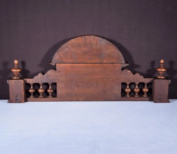 29" French Antique Crest/Pediment/Crown in Carved Walnut and Rosewood