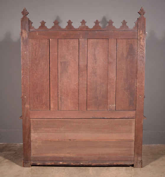 Antique French Gothic Revival Oak Wood Bench/Settee/Chair Highly Carved
