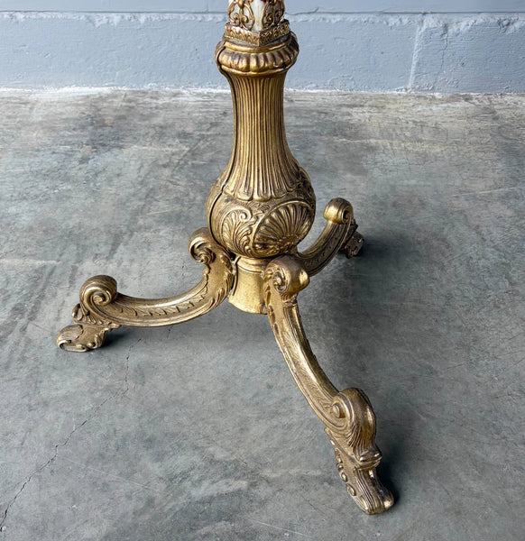 67" Tall Ornate Vintage Brass & Onyx Marble Coat/Hat Rack Hall Tree/Stand