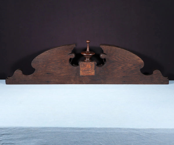 43" Wide Antique French Solid Oak Wood Highly Carved Detailed Crest
