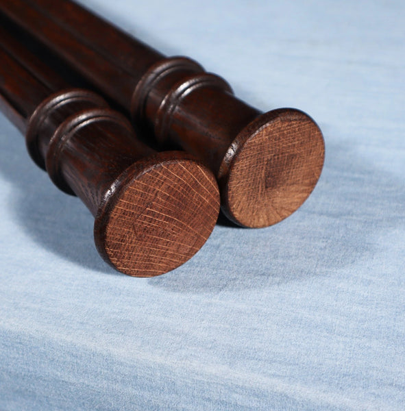 39" Pair of French Antique Solid Oak Wood Posts/Pillars/Trim Salvage
