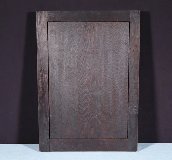 French Antique Gothic Revival Panel in Solid Chestnut Wood Salvage Late 1800's