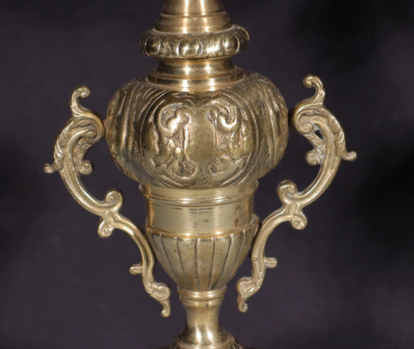 XL 24" Tall Pair of Large Vintage French Bronze Candelabra Candlesticks