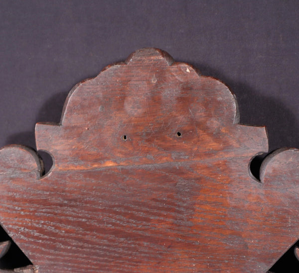 32" Wide Antique French Solid Oak Wood Highly Carved Detailed Crest