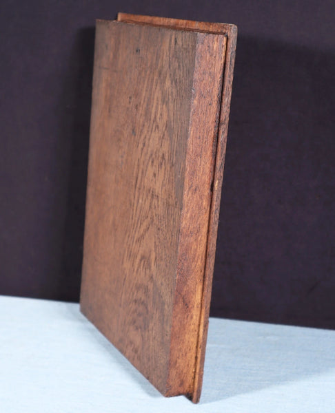 12" Tall Antique French Solid Oak Wood Hand Carved Portrait Profile of a Man