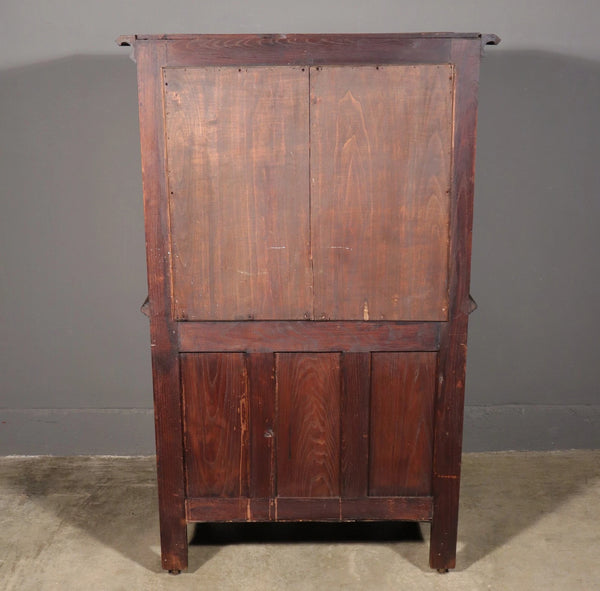 Antique French Gothic Revival Cabinet/Bar Cabinet in Highly Carved Chestnut Wood