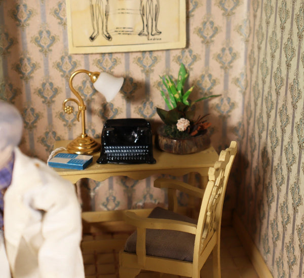 Vintage Dutch Diorama of Doctors Office Shadow Box/Doll House 1:12 Scale