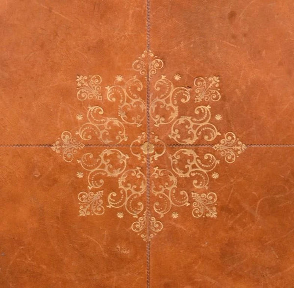 Antique French Solid Oak and Ash Wood Wine Tasting Table with Tilt Leather Top