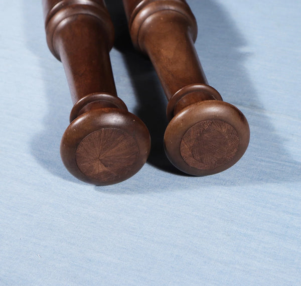 25" Tall Pair of French Antique Solid Walnut Wood Posts/Pillars/Trim Salvage