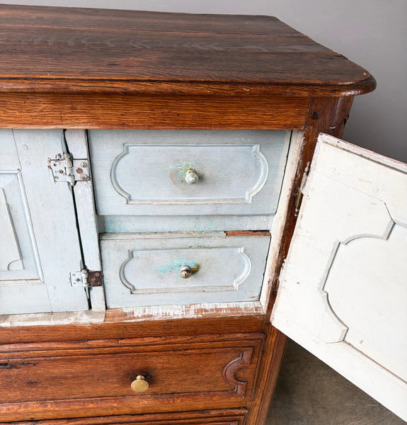 Antique French Louis XV Oak Dresser/Commode/Chest of Drawers Highly Carved