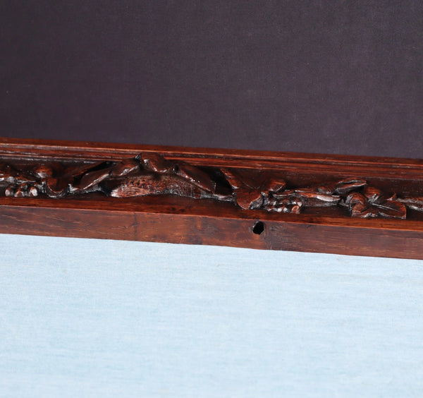 Pair of Antique Black Forest Carved Drawer Panels/Trim in Solid Oak Wood