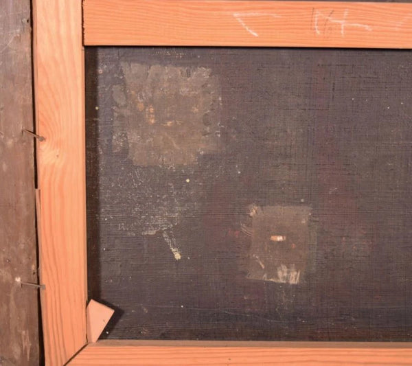Antique Framed Oil on Canvas Painting of The Shroud Of Turin/Holy Shroud/Jesus