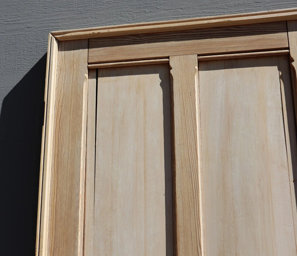 85" French/Belgian Antique 6 Panel Stripped, Sanded Wood Door