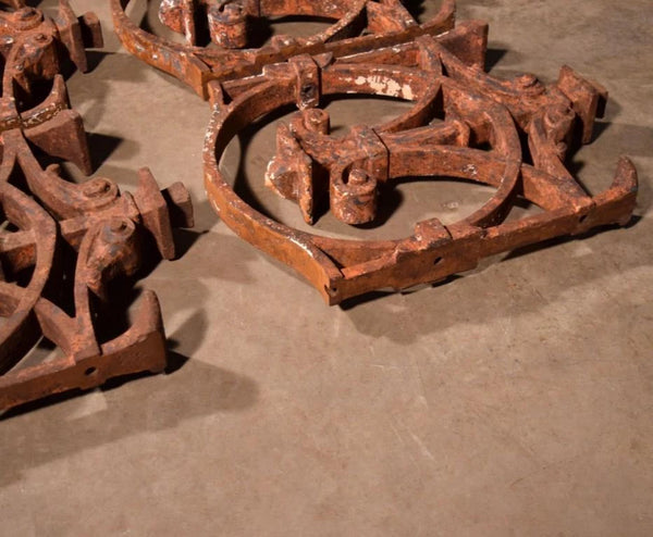 Set of 7 Matching 20" Tall French Cast Iron Panels/Fence Ornament "Fleur De Lis"