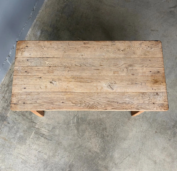 Antique French Rustic Farm Table/Desk in Solid Chestnut Wood