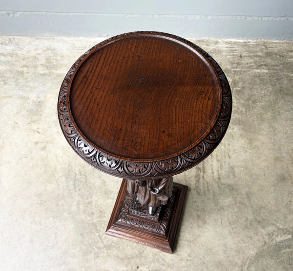 Antique French Breton Display Pedestal/Plant Stand or Pillar/Column in Chestnut