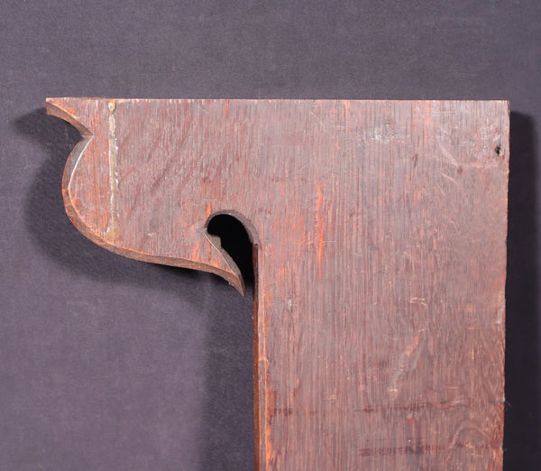 Pair of 11" Tall French Antique Carved Solid Oak Wood Brackets Trim Pieces