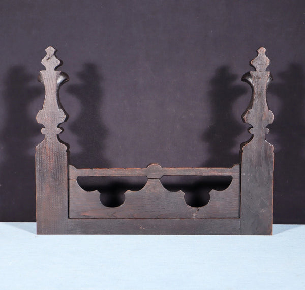 15" Wide French Antique Crest/Pediment/Crown in Solid Chestnut Wood
