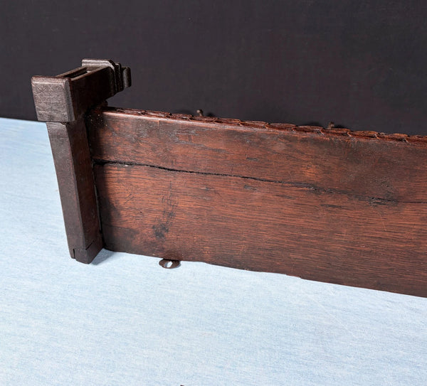 52" Antique Gothic French Solid Oak Coat Rack Hall Tree Wood Shelf w/Iron Hooks