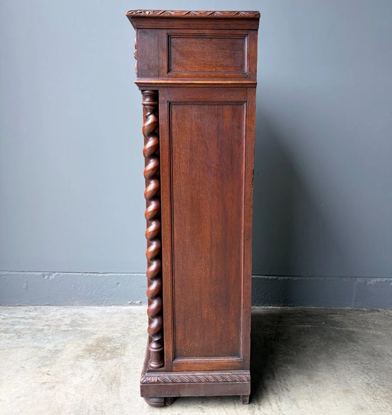 French Antique Solid Oak Wood Seven Drawer Lingerie Chest/Dresser