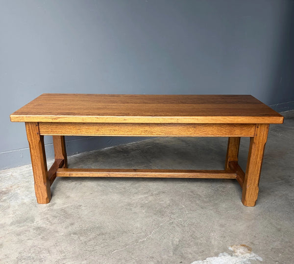 Vintage French Farm Trestle Table/Dining Table/Desk with Drawer in Hardwood